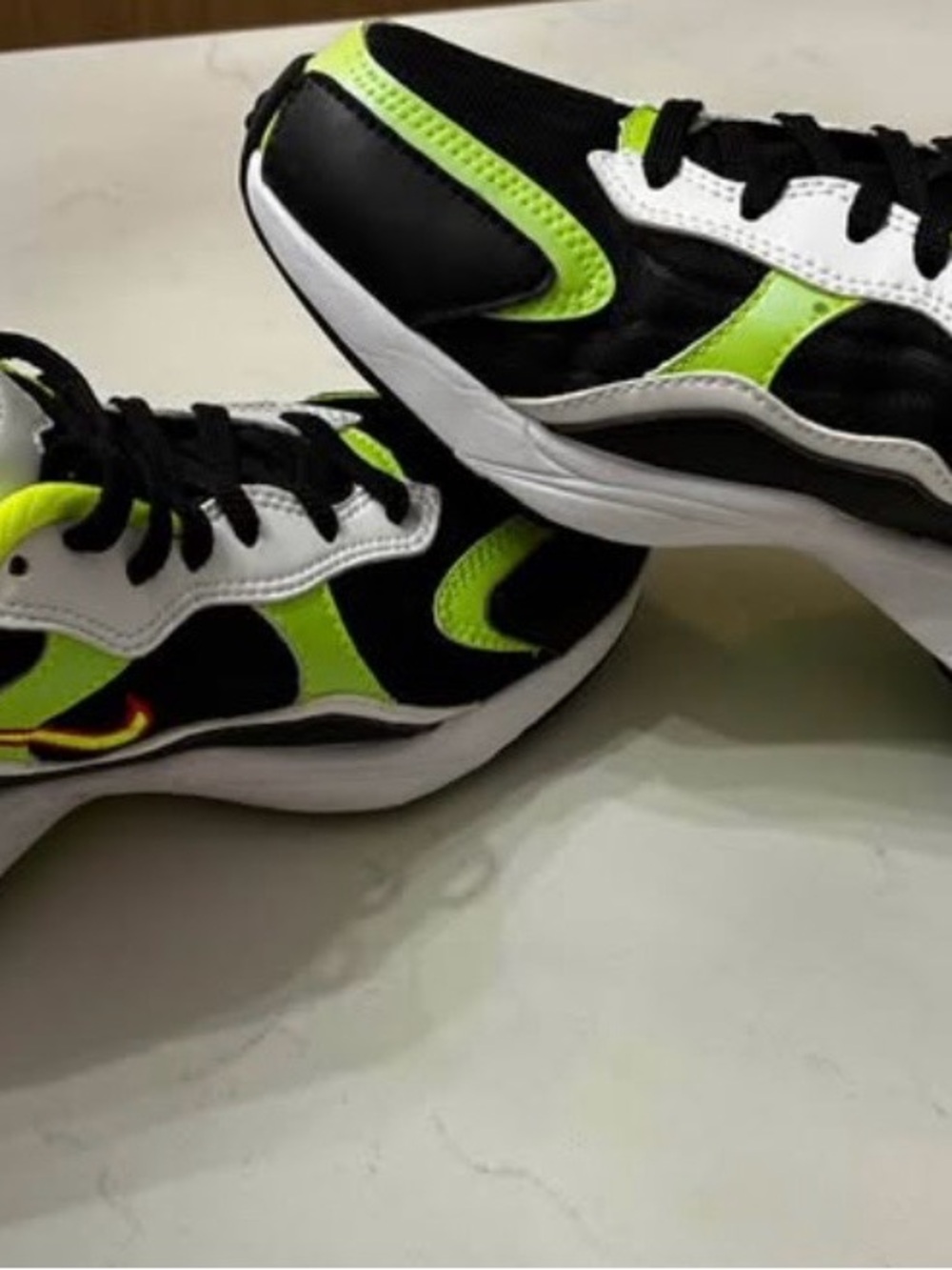Nike Kids Black and Neon Yellow Athletic Sneakers